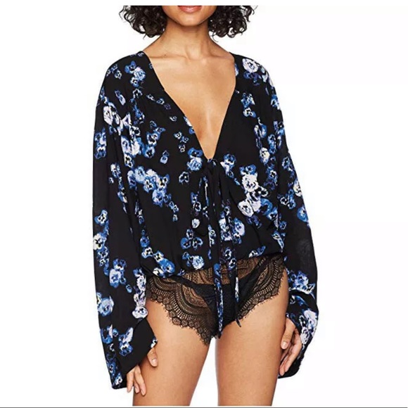 Free People Forties Feel Bell Sleeve Bodysuit S - Picture 2 of 15